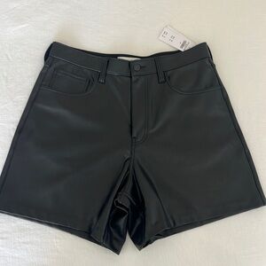 Vegan Leather High Rise Dad Short